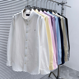 RL in stock American Shirt Men's and Women's Long-sleeved 2024 New Spring Fashion All-match Loose Polo Casual Top