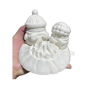 Рождественская DIY ручной гипсовая кукла 3D стерео снеговик украшение в печи для выпечки детского рисования граффити игрушка