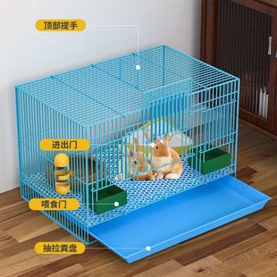 Rabbit Cage Extra Large Household Rabbit Cage with Toilet Indoor Dutch Pig Cage Squirrel Cage Encrypted Folding Rabbit Villa