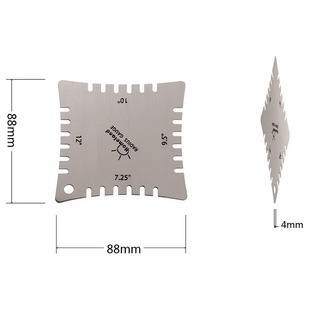Guitar fingerboard Radian measuring ruler 4PCs guitar care tool toothed Radian ruler stainless steel guitar