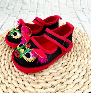Baby One Hundred Days Old Tiger Head Cat Head Pig Head Embroidered Shoes Thick-soled Cloth Shoes Toddler Shoes Melaleuca Non-slip Wear-resistant