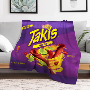 Cross-Border Foreign Trade Super Soft Cartoon Snack Creative Flannel Cover Blanket Thickened Nap Blanket Digital Printing Blanket