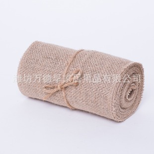 Linen roll linen strip jute roll linen with table flag chair back fabric DIY Christmas wedding plant packaging