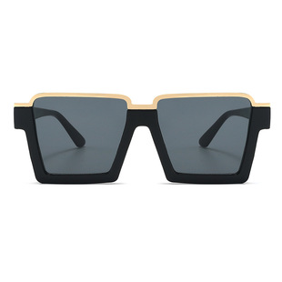 2025 new half-frame square cross-border new sunglasses women ins wind men's hip-hop personality sunglasses wholesale tide