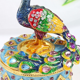 Enamel Color Plated Creative Metal Crafts Living Room Home Accessories Peacock Ornaments Fish, Insect, Bird and Animal Gift Souvenirs