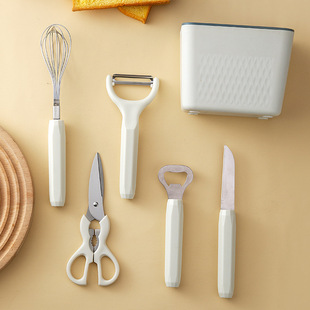 [New products of the season] six-piece melon and fruit cutting knife bottle opener kitchen scissors tool suit household artifact
