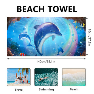 On behalf of Amazon and other cross-border platforms selling microfiber beach bath towels customized cartoon digital printing towels
