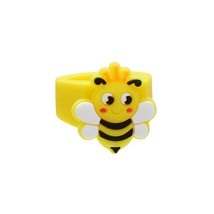 Cross-border New Bee Ring Cute Cartoon Sunflower Ring Children's Ring PVC Soft Plastic Toy Small Gift