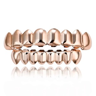 Classic Eight Teeth European and American Trend Hot Sale Hiphop Hip Hop Decorative Braces Full Gloss teeth grills Braces