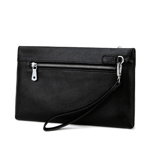 Cross-border Men's Clutch Bag Genuine Leather Clutch Bag Large Capacity Business Casual Envelope Bag Painted Elk Soft Leather Men's Bag