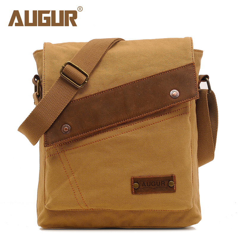 New Men's Canvas Bag, Vertical Crossbody Bag for Men and Women, Shoulder Bag, European and American Retro Style, Cross-Border Ready Stock