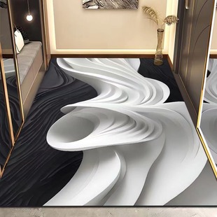 Minimalist Light Luxury Crystal Velvet Decorative Door Mat Home Ambient Decorative Entrance Non-Slip Foot Mat Living Room Bedside Blanket