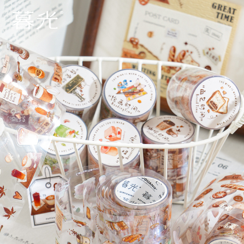 Twilight Autumn Letter Series PET Die-cut Tape Baking Gourmet Vintage Collage Icon Tape 6
