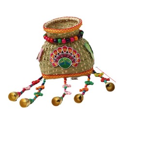 Yunnan ethnic hanging ornaments handmade basket Travel Leisure basket wind chime bamboo fish basket hanging ornaments factory direct sales