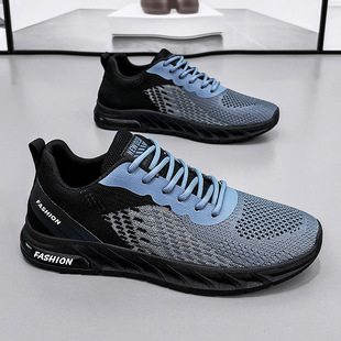 Putian Men's Shoes Summer Breathable 2024 New Flying Woven Mesh Surface Youth Sports Leisure White Middle School Students' Fashionable Shoes
