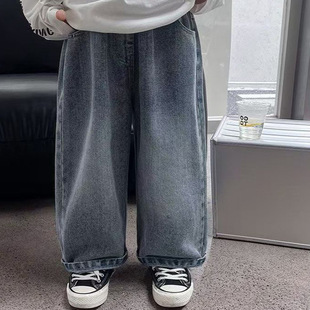 Children's Jeans Autumn 2025 Children's Wear Korean Baby Casual Pants Smiley Embroidered Boys Jeans