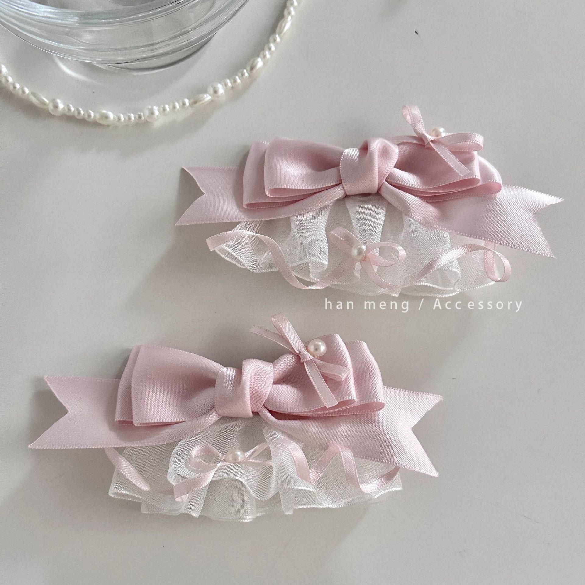 French Lace Skirt Bow Hairpin Ballet-Style Princess Hair Accessory Sweet and Versatile Hair Clip for Girls