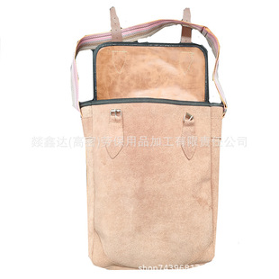 Thick cowhide straight kit leather electrician bag welder wood tile maintenance worker large capacity shoulder bag