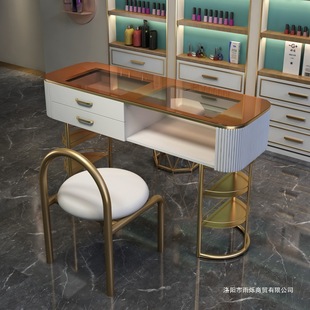 Internet Celebrity Light Luxury Style Nail Art Table Economical Glass Single Double Nail Art Table Nordic Style