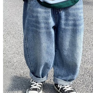 Boys' Jeans Spring 2024 Spring New Korean Style Loose Boy's Straight Pants Spring and Autumn Children's Trendy Pants