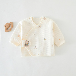 Newborn Baby Half Back Clothes Pure Cotton Boneless Clothes Autumn and Winter New Velcro Top Newborn Class A Clothes