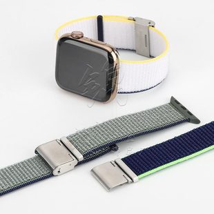 Recommended for apple watch nylon loop two adjustable buckle iwatch strap