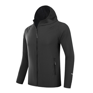 Outdoor Running Sun Protection Clothing Men's and Women's Lightweight Quick-drying Skin Clothing Anti-ultraviolet Long-sleeved Sports Jacket Zipper Hoodie