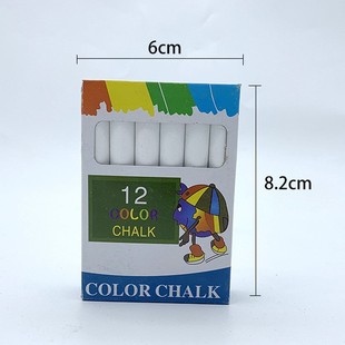 Dustless color chalk in stock wholesale 12 pts/boxed children's drawing board chalk teaching accessories teacher chalk