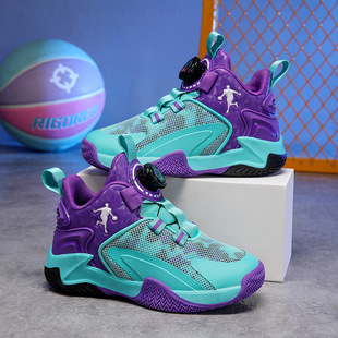 Boys Shoes Children's Basketball Shoes Spring New Mesh Actual Combat Youth Button Shoes Non-slip Running sneaker