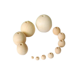 Wooden Beads Balls Handicrafts Handle Pieces String Piece Seat Cushion Large Hole Loose Beads Door Curtain DIY Creative Home Accessories