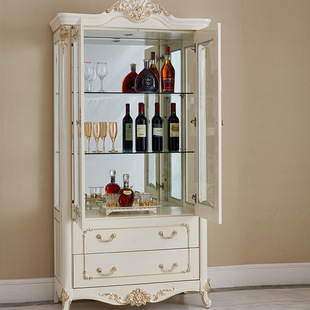 European-Style Wine Cabinet French-Style Large and Small Living Room Double-Door Wine Cabinet Decorative Cabinet Partition Cabinet Wall-Sideboard Cabinet