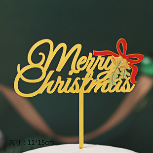 Christmas Acrylic Cake Dessert Decoration Plug-in merry Christmas merry Christmas Cake Flag