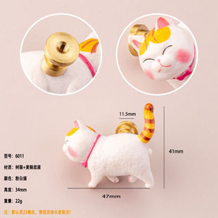 Hot sale drawer handle cute kitten handle creative cartoon animal handle ceramic handle children