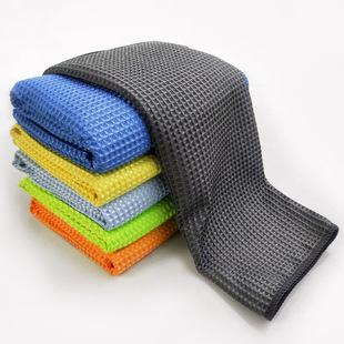 Pineapple car towel car absorbent honeycomb microfiber waffle car wash towel cloth square scouring pad