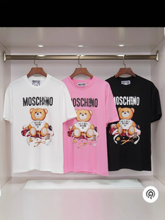 Летняя MOS правильная версия CHINO Moscino медвежонка футболка ins Мода свободная хлопковая высокая улица с короткими рукавами через границу
