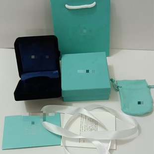 New T home packing box necklace ring bracelet box original velvet box Tie home jewelry universal gift box direct manufacturers
