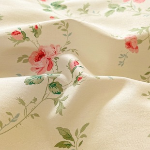 Spring new ins wind cotton four-piece flower small fresh cotton bed sheet 1.8m bedding