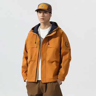 Windproof and Waterproof Charge Clothes 2024 Autumn New American-style Hooded Work Jacket Three-proof Outdoor Mountaineering Suit Jacket