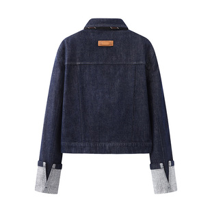 Pre -2025 Spring New Women's Designer Academy Style Tie Denim Blouson RL10109200 Top