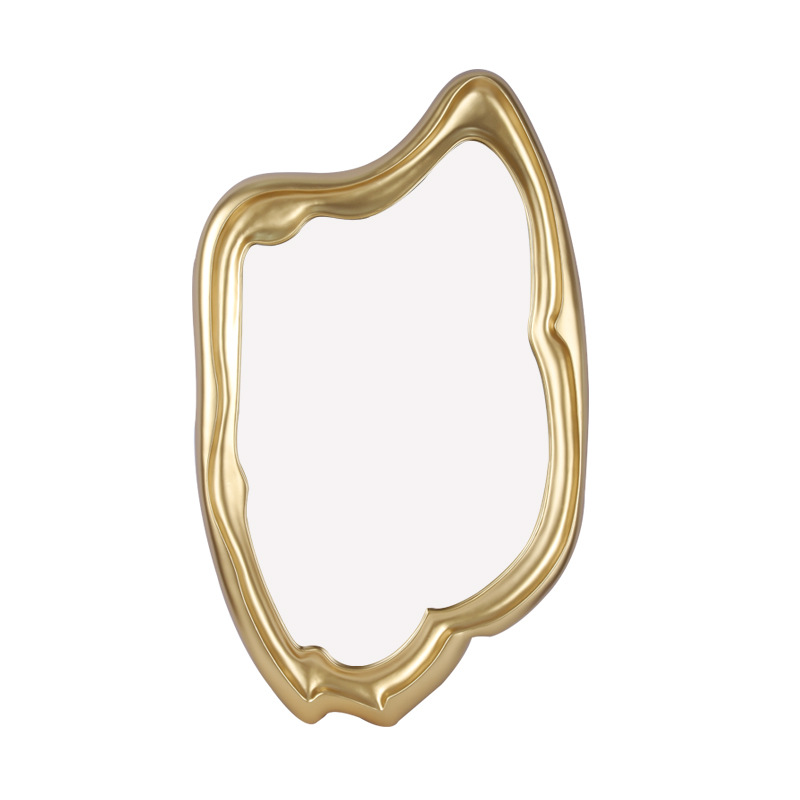 Nordic Baroque Decorative Mirror Special-shaped Golden Background Wall Home Decoration Living Room Art Wall Mounted Mirror Light Luxury Bathroom Mirror