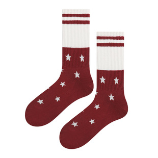 [Men's winter socks wholesale men's combed cotton sweat-absorbent deodorant mid-tube socks striped fashion socks Foshan socks