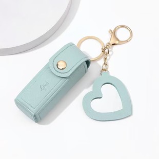 Portable Lipstick Lipstick Bag Love Mirror Mini Cosmetic Bag Coin Purse Keychain Lipstick Bag Mini Storage Bag