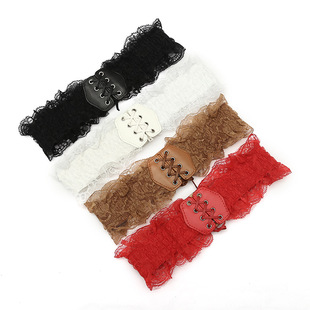 Lace Waist Belt Women's Cute Tight Waist Slimming Belt with Skirt Retro Elegant Women's Elastic Waist Cover