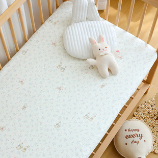 Newborn Baby Bed Hat Cotton Baby Mattress Cover Kindergarten Children's Spliced Bed Bedspread Four Seasons Gauze Bed Sheet