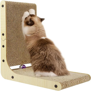 Cross-border Wooden Cat Scratching Board Vertical Scrap-free Cat Grinding Board Indoor Cat Toy Cat Climbing Frame L-shaped Scratching Board