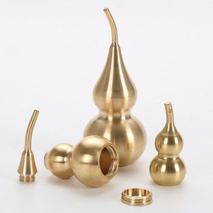 Brass Gourd Corrosion Engraved Gourd Living Room Office Entrance Ornaments Upper and Lower Opening Copper Gourd Pendant Wholesale
