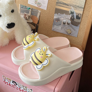 2024 New Little Bee bathroom soft slippers summer outdoor slippers eva deodorant non-slip slippers for women
