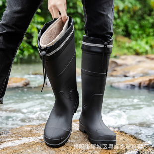 men's 38-45 plus size rain boots steel toe steel soled safety water shoes