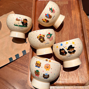 Polish Colored Point Hand Cup Ins Style Simple Cartoon Cup Dessert Pudding Cup Milk Cup Household Ceramic Cup