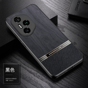 Suitable for Huawei Pura80Pro Mobile Phone Case Honor 400 Wood Grain Leather Nova14 All-Inclusive Power Protective Cover